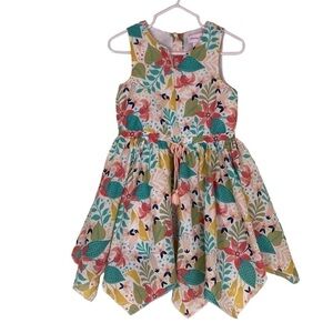 Tommy Bahama Toddler Girls Tropical Floral Sleeveless Dress Handkerchief Hem 2T